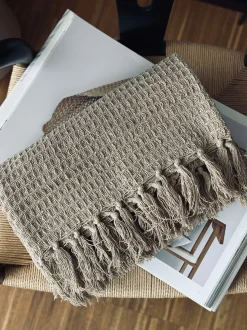 VIAMAJA Plaid vaflet bomuld - Beige Clearance