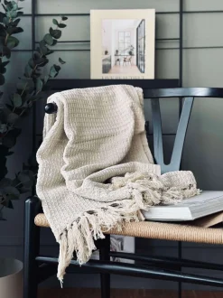 VIAMAJA Plaid vaflet bomuld - Natur New