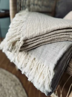 VIAMAJA Plaid vævet med kork – Nature mix Hot