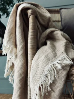 VIAMAJA Plaid vævet med kork – Nature mix Hot