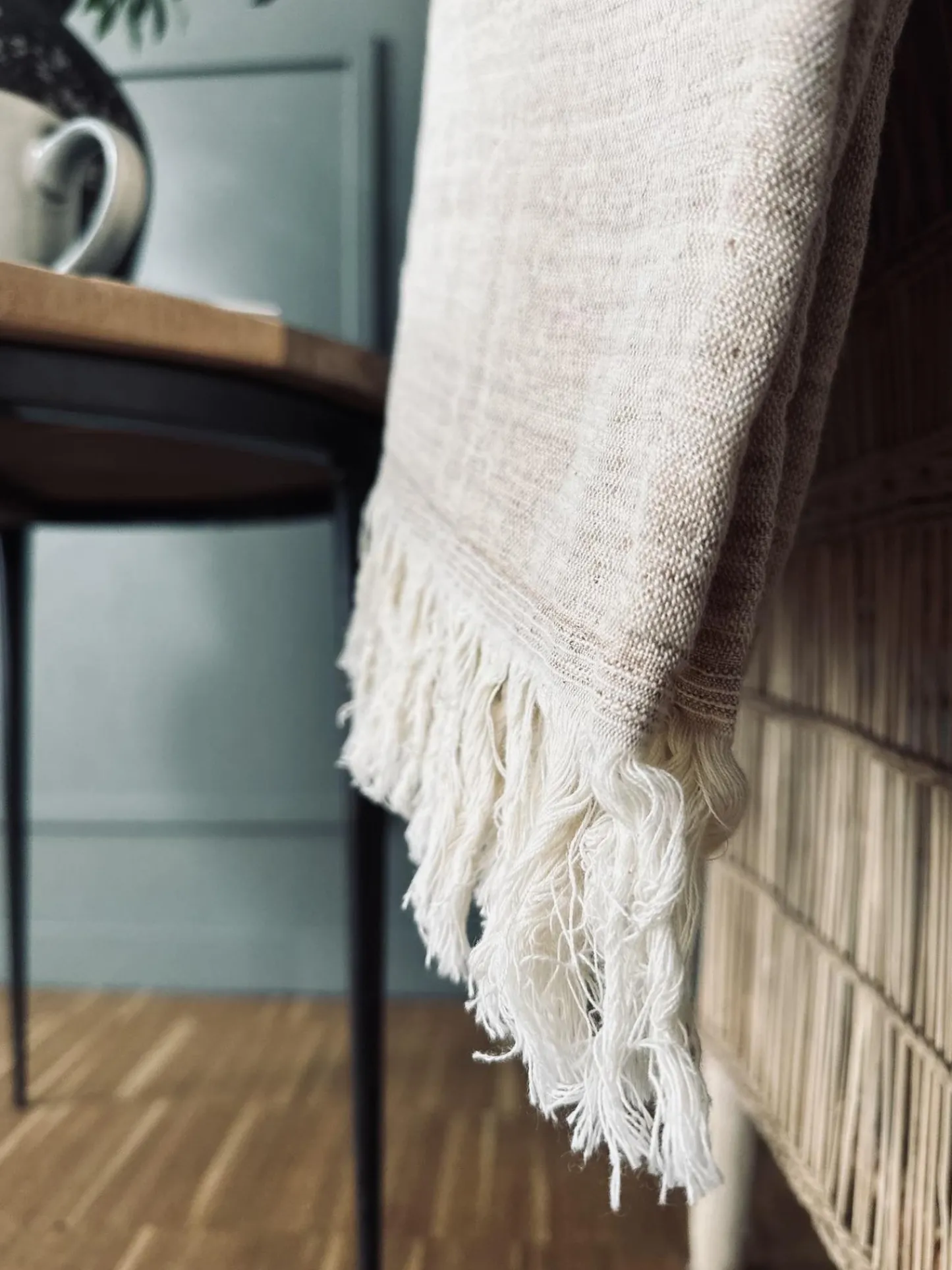 VIAMAJA Plaid vævet med kork – Nature mix Hot