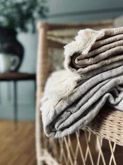 VIAMAJA Plaid vævet med kork – Nature mix Hot