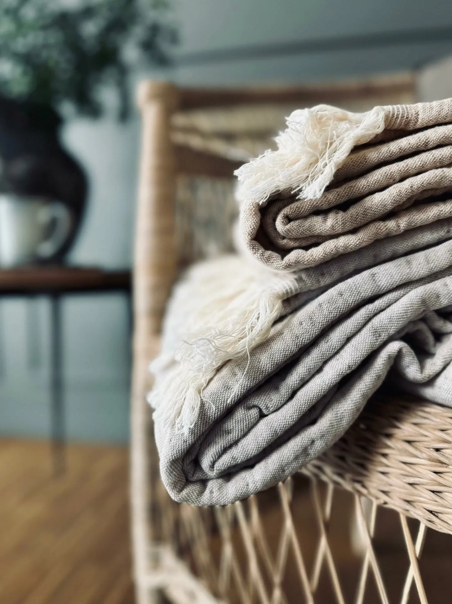 VIAMAJA Plaid vævet med kork – Nature mix Hot
