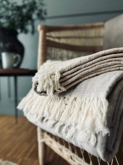VIAMAJA Plaid vævet med kork – Nature mix Hot