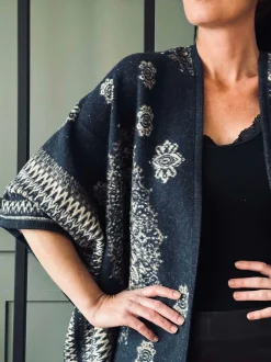 VIAMAJA Poncho Blue boheme Sale