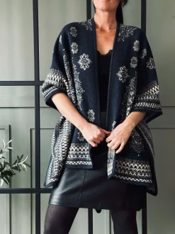 VIAMAJA Poncho Blue boheme Sale