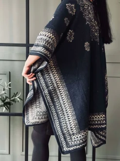 VIAMAJA Poncho Blue boheme Sale