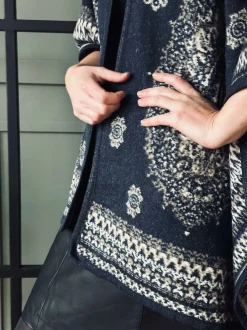 VIAMAJA Poncho Blue boheme Sale
