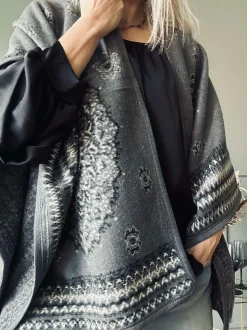 VIAMAJA Poncho Grey boheme Outlet