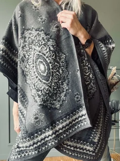 VIAMAJA Poncho Grey boheme Outlet
