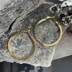 VIAMAJA Øreringe Hallie twist hoop - forgyldt New