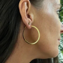 VIAMAJA Øreringe Hallie twist hoop - forgyldt New