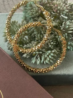 VIAMAJA Øreringe INA Hoops Large - 18K forgyldt Sale