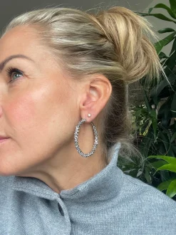 VIAMAJA Øreringe INA Hoops Large - sølvbelagt Clearance