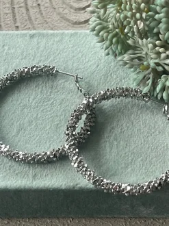 VIAMAJA Øreringe INA Hoops Large - sølvbelagt Clearance