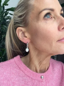 VIAMAJA Øreringe Signe - med ferskvandsperler - rhodium belagt Sale