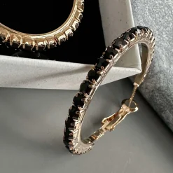 VIAMAJA Øreringe Smilla Hoops 18K forgyldt - Black Clearance