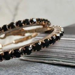 VIAMAJA Øreringe Smilla Hoops 18K forgyldt - Black Clearance