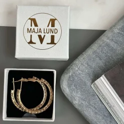 VIAMAJA Øreringe Smilla Hoops 18K forgyldt - Black Clearance