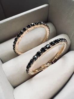 VIAMAJA Øreringe Smilla Hoops 18K forgyldt - Black Clearance