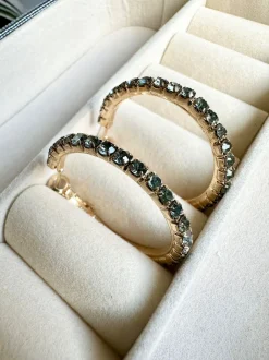 VIAMAJA Øreringe Smilla Hoops 18K forgyldt - Mørkgrå Sale