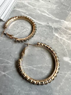 VIAMAJA Øreringe Smilla Hoops 18K forgyldt - Mørkgrå Sale
