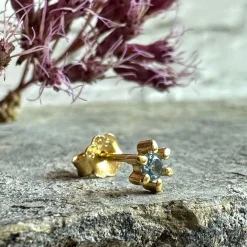 VIAMAJA Ørestik Single GIA Azur blue 18K forgyldt - 1 stk Hot