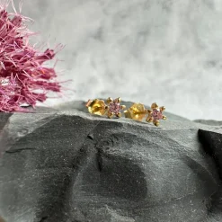 VIAMAJA Ørestikker GIA – Pink 18K forgyldt
