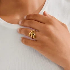 VIAMAJA Ring JENNINGS forgyldt New