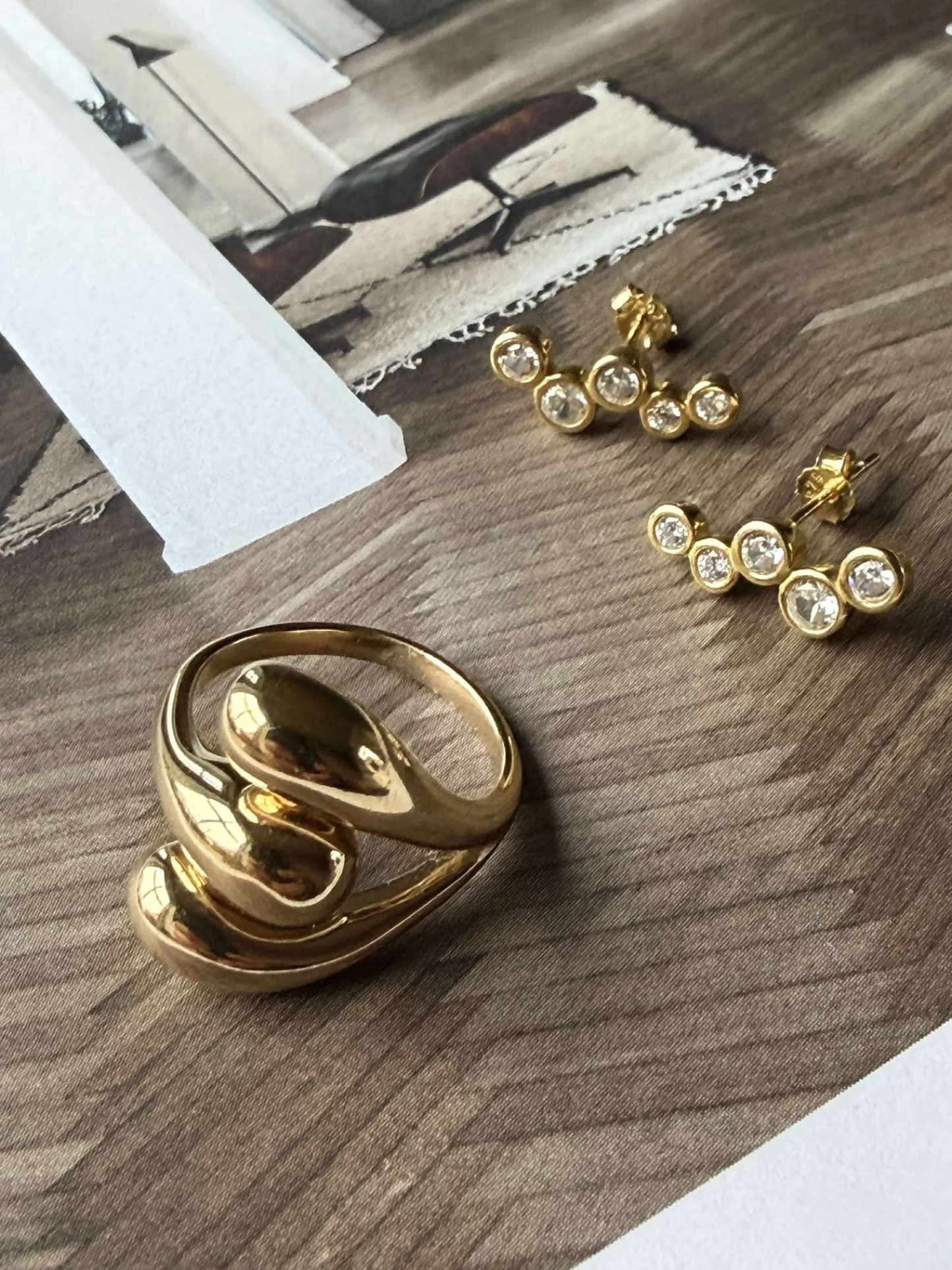 VIAMAJA Ring JENNINGS forgyldt New