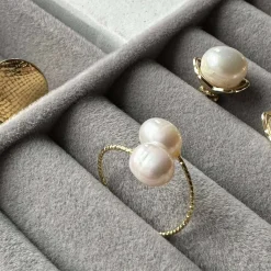 VIAMAJA Ring Miara - Justerbar forgyldt Clearance