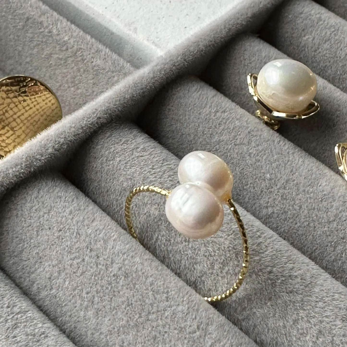 VIAMAJA Ring Miara - Justerbar forgyldt Clearance