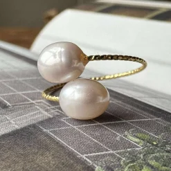 VIAMAJA Ring Miara - Justerbar forgyldt Clearance