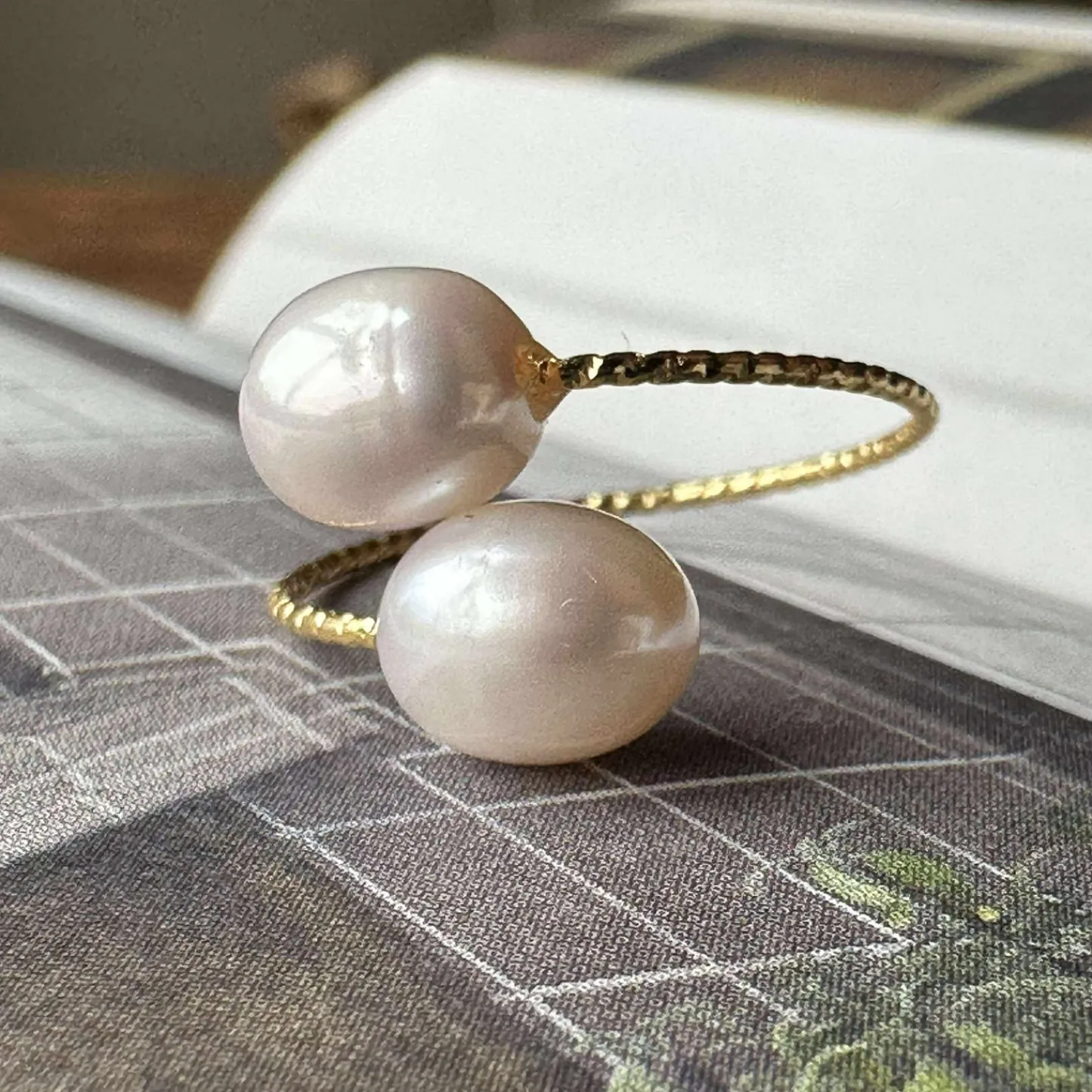 VIAMAJA Ring Miara - Justerbar forgyldt Clearance