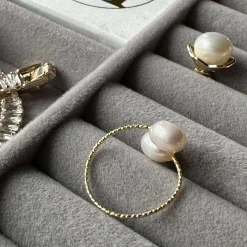 VIAMAJA Ring Miara - Justerbar forgyldt Clearance