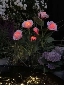 VIAMAJA Rose med solceller - Rosa Hot
