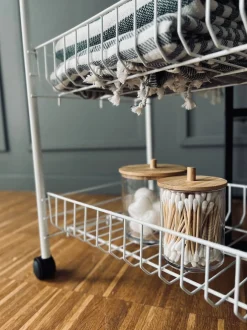 VIAMAJA Rullevogn med trådkurve - Hvid Hot