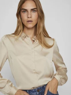 VIAMAJA Satinskjorte Luna Beige