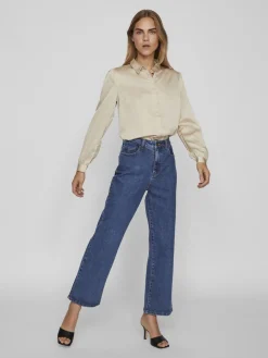 VIAMAJA Satinskjorte Luna Beige