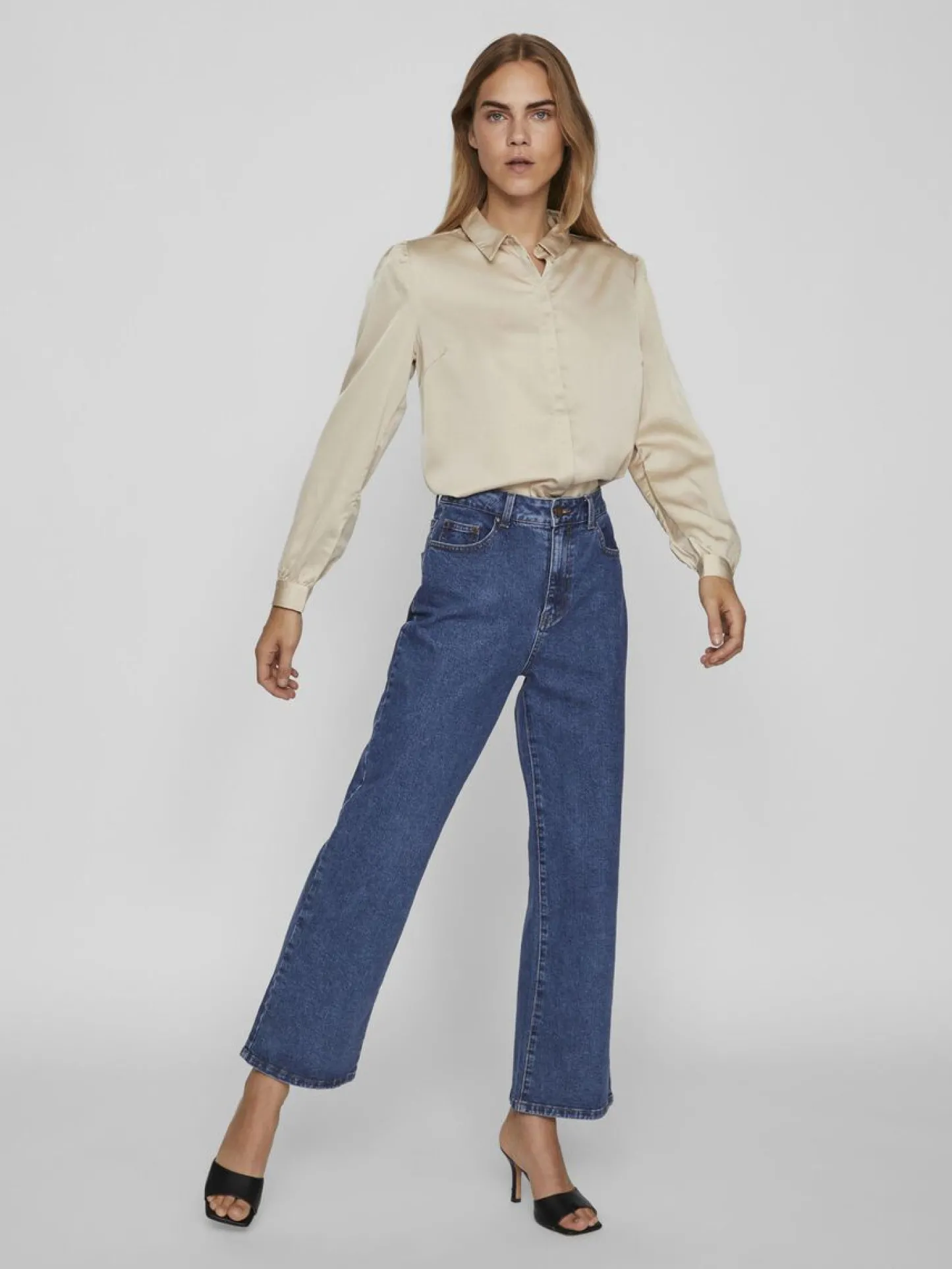 VIAMAJA Satinskjorte Luna Beige