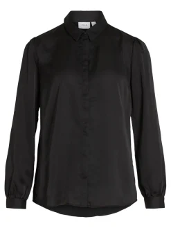 VIAMAJA Satinskjorte Luna Black Hot