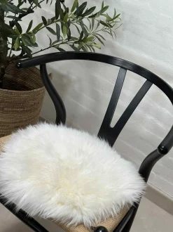 VIAMAJA Sædeskind Ø 34cm - Hvid lammeskind Sale