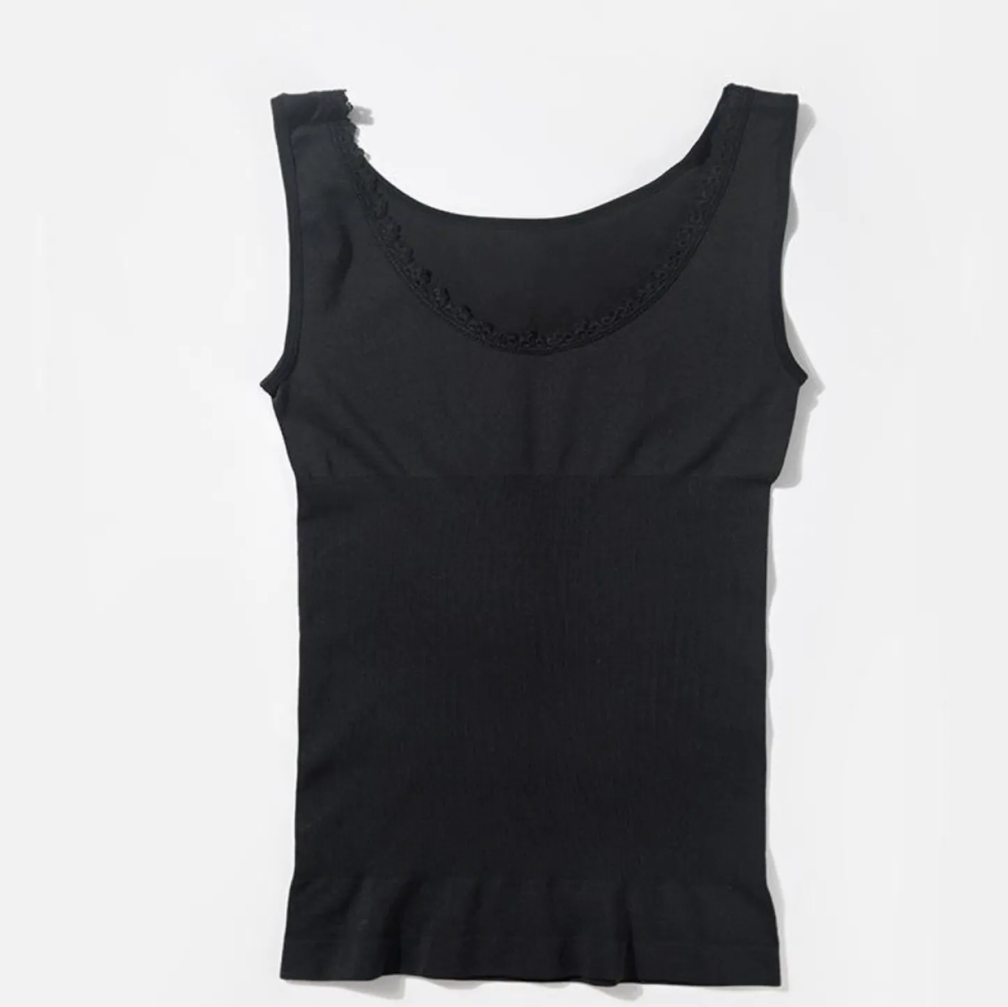 VIAMAJA Seamless top m. blondekant - Sort Sale