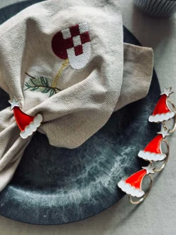 VIAMAJA Servietringe med Nissehue - Pakke med 4 stk Clearance
