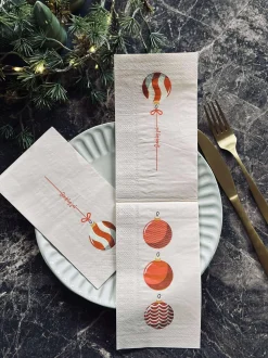 VIAMAJA Servietter Jul - 20stk. Rød / Sand Sale