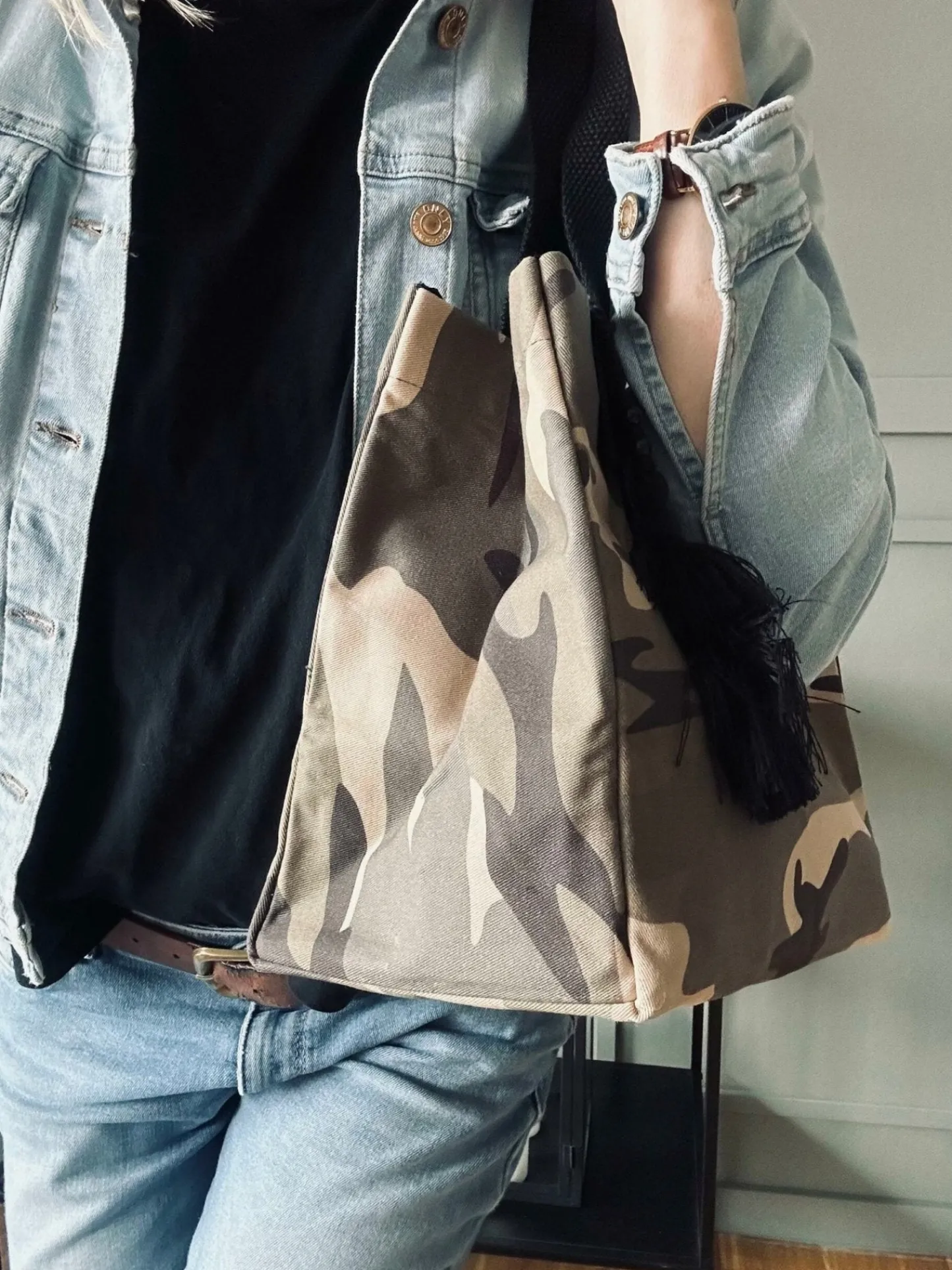 VIAMAJA Shopper ARMY Canvas Small Online