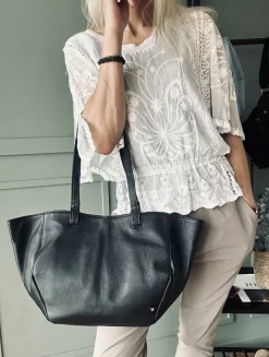 VIAMAJA Shopper Aura – Soft black leather