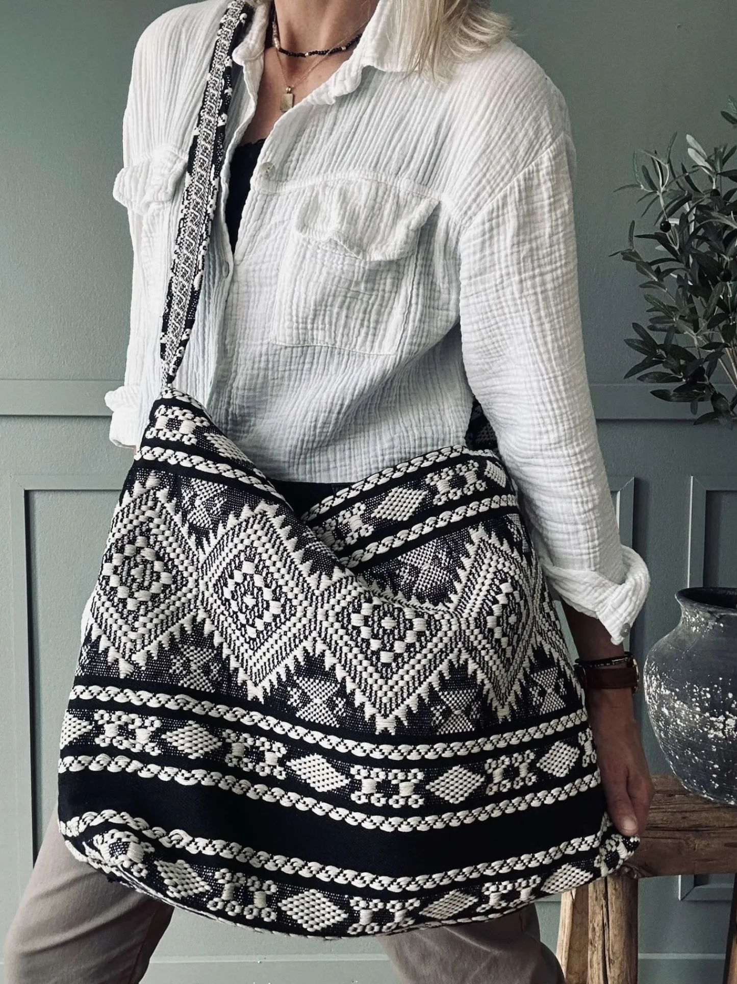 VIAMAJA Shopper Black boheme – Perfekt til yoga Sale
