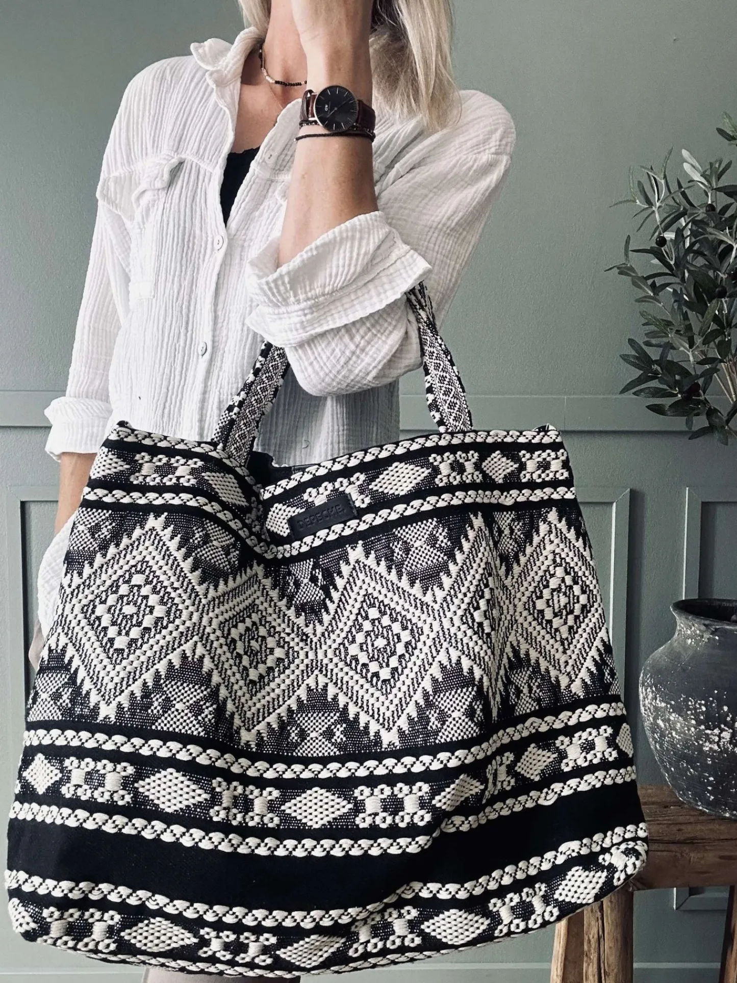 VIAMAJA Shopper Black boheme – Perfekt til yoga Sale