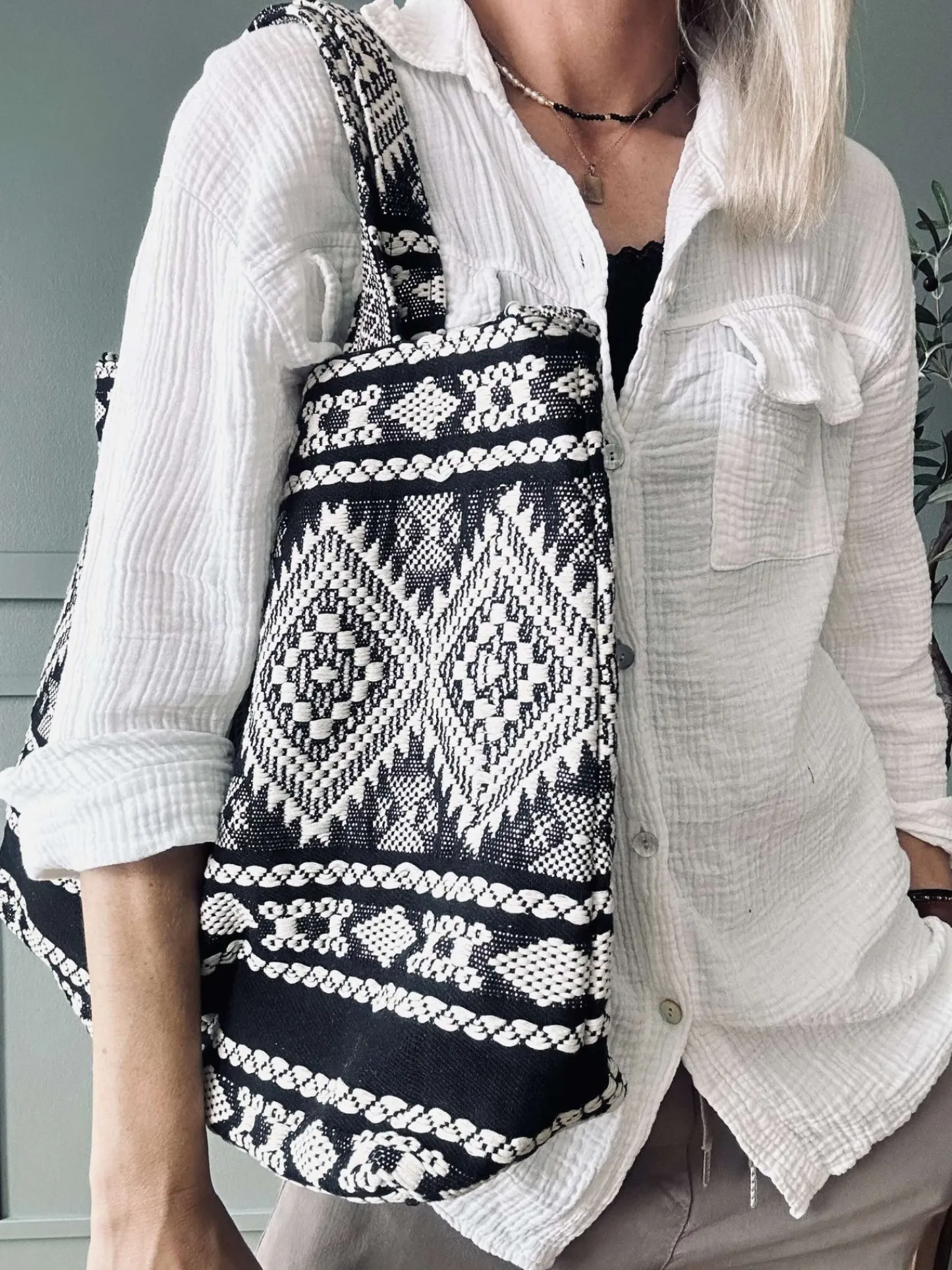 VIAMAJA Shopper Black boheme – Perfekt til yoga Sale